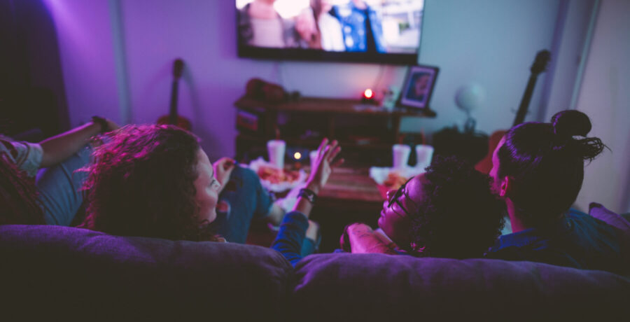 People watching TV