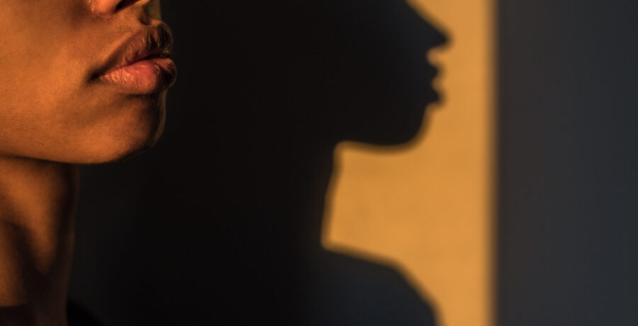 Face in shadow