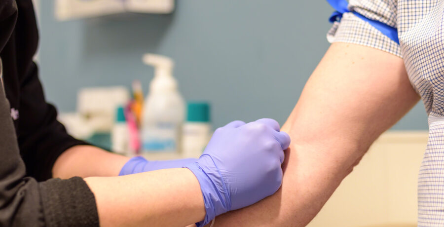 Person getting an HIV test