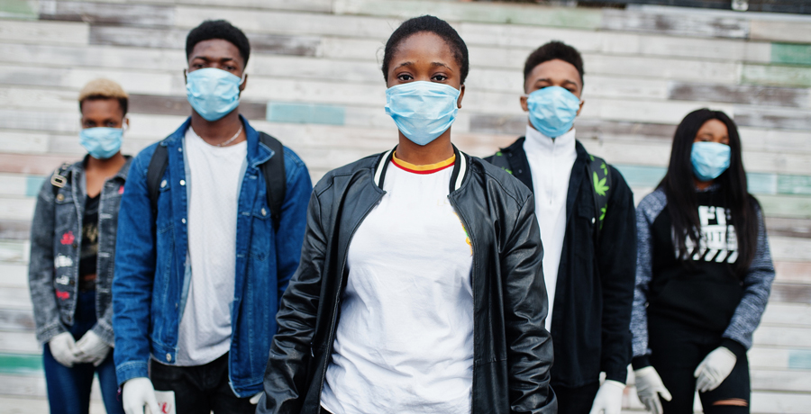 People wearing masks